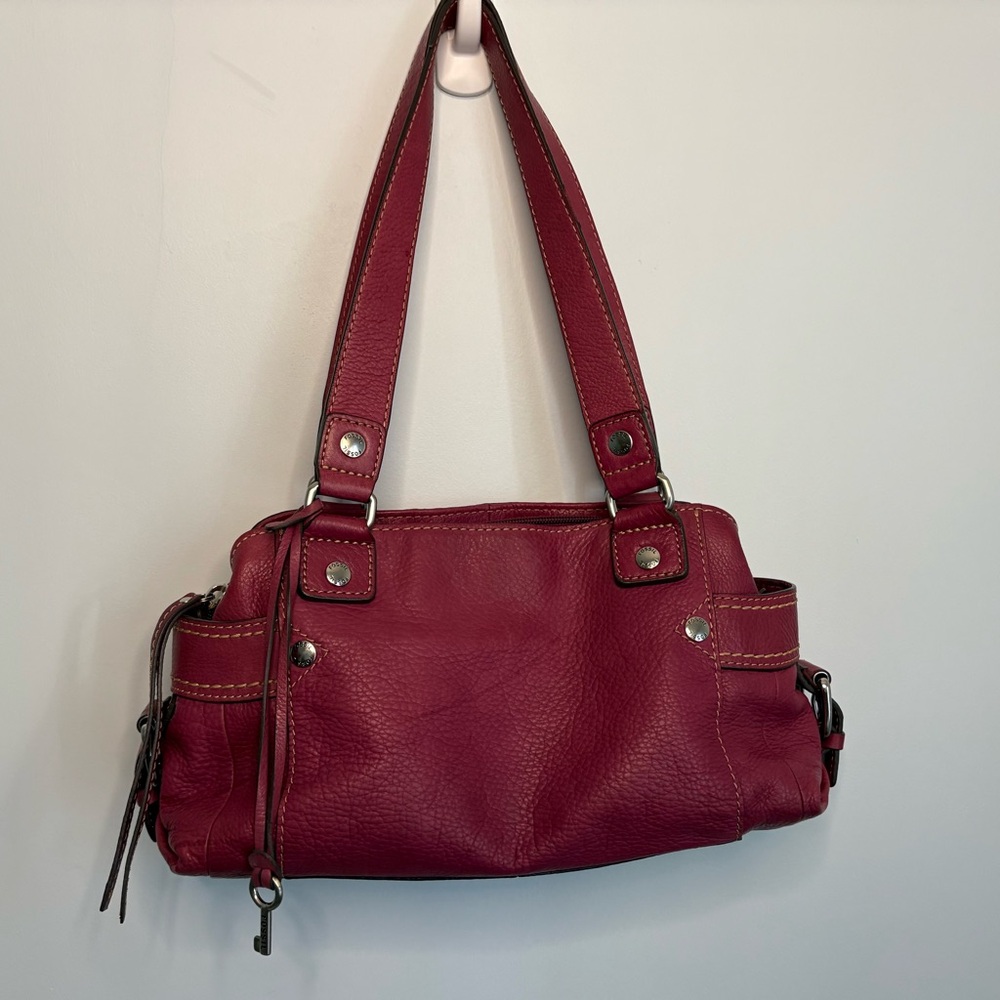 Fossil Pink Leather Shoulder Bag - Picture 5 of 11